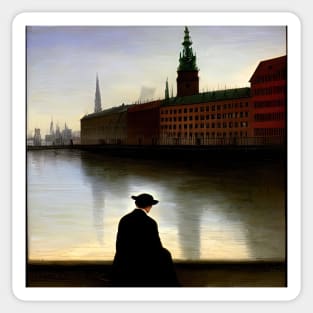 Hamburg in Caspar David Friedrich Style Sticker